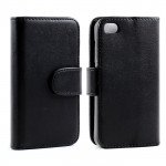 Wholesale iPhone 4S / 4 Simple Flip Leather Wallet Case (Black)